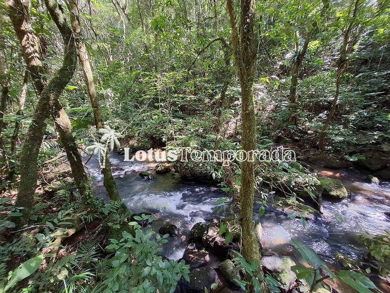 Lindo sitio em meio a natureza com piscina e rio LT0017